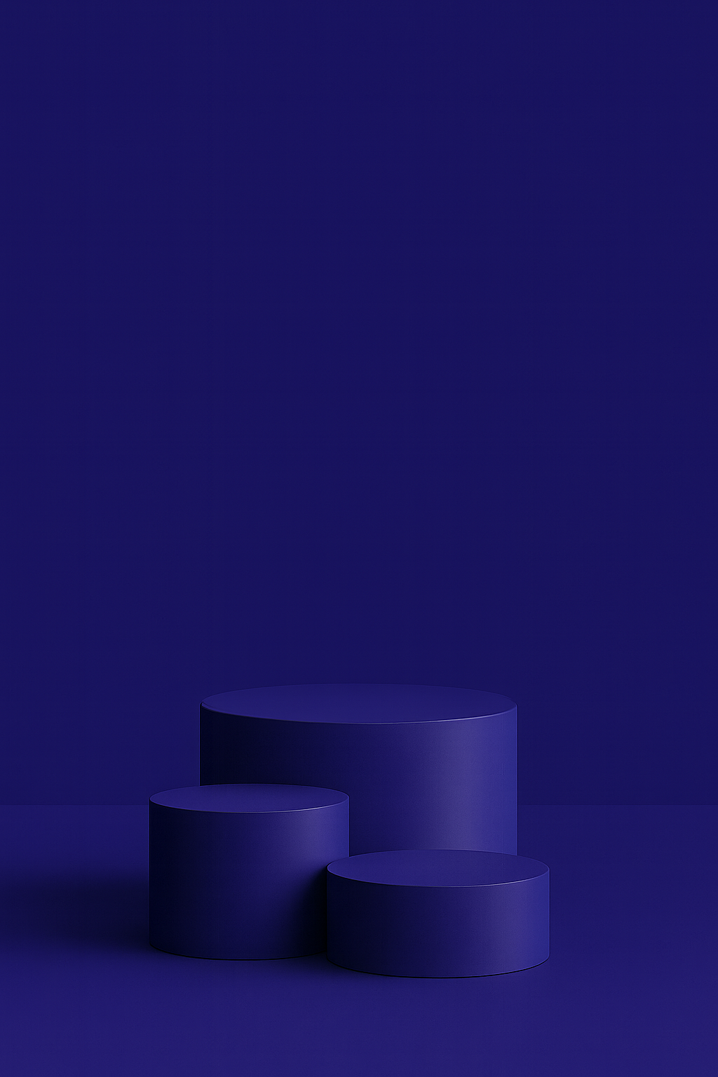 A render of three white cylindrical columns, against a warm creme background
