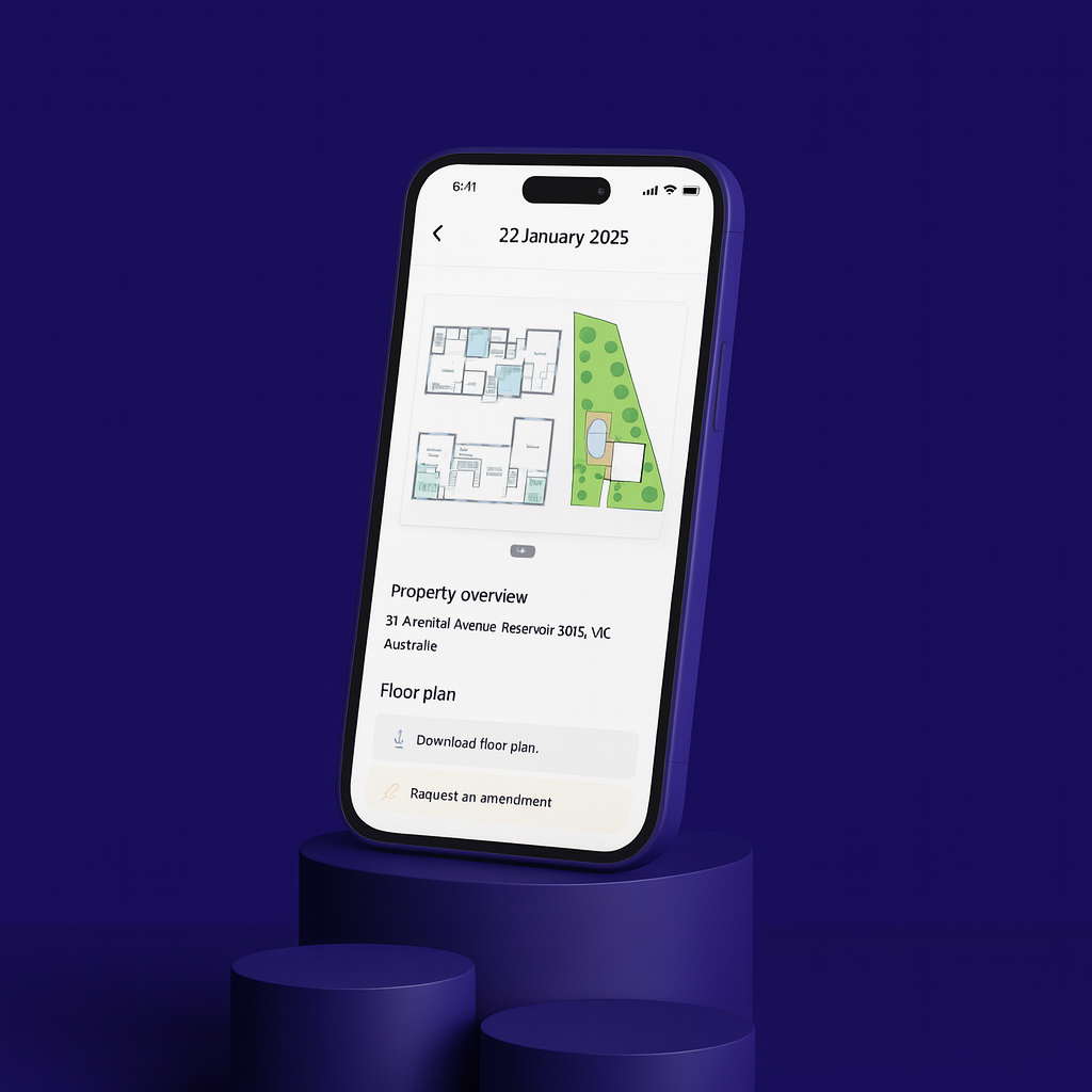 A render of three white cylindrical columns, against a warm creme background
